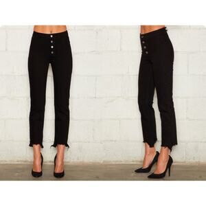 RtA Max Jeans in Jet Black Size 23" 235$  High Waisted‎ Raw Hem Button Fly